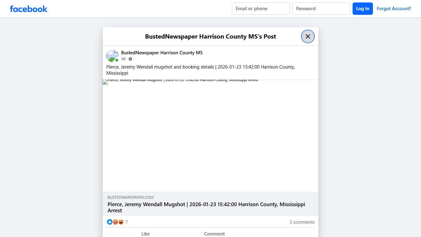 Pierce, Jeremy... - BustedNewspaper Harrison County MS Facebook